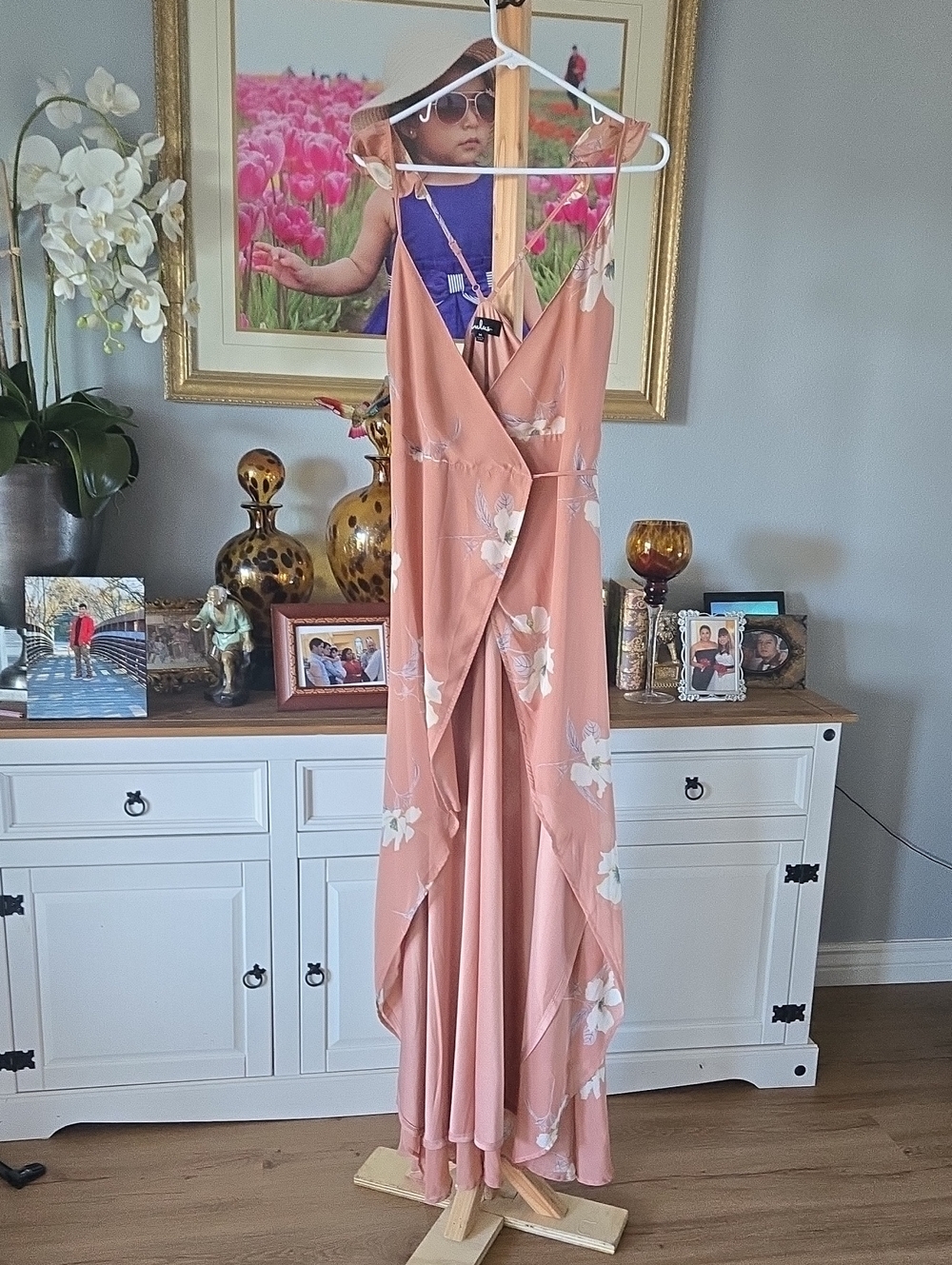Lulu's Blush Pink Floral High-Low Maxi Dress